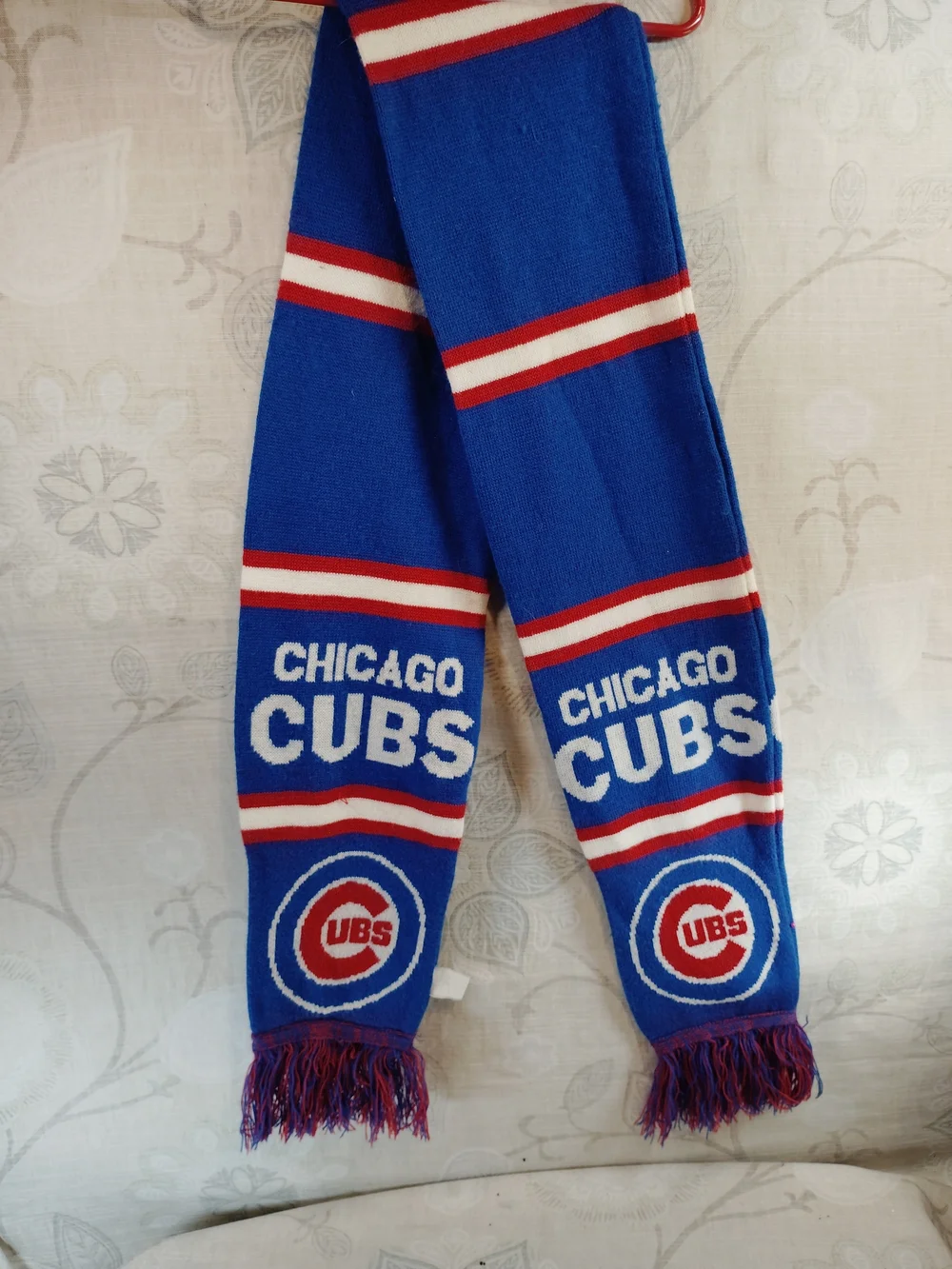 Forever Collectibles Chicago Cubs Royal Blue Red White Knit Scarf